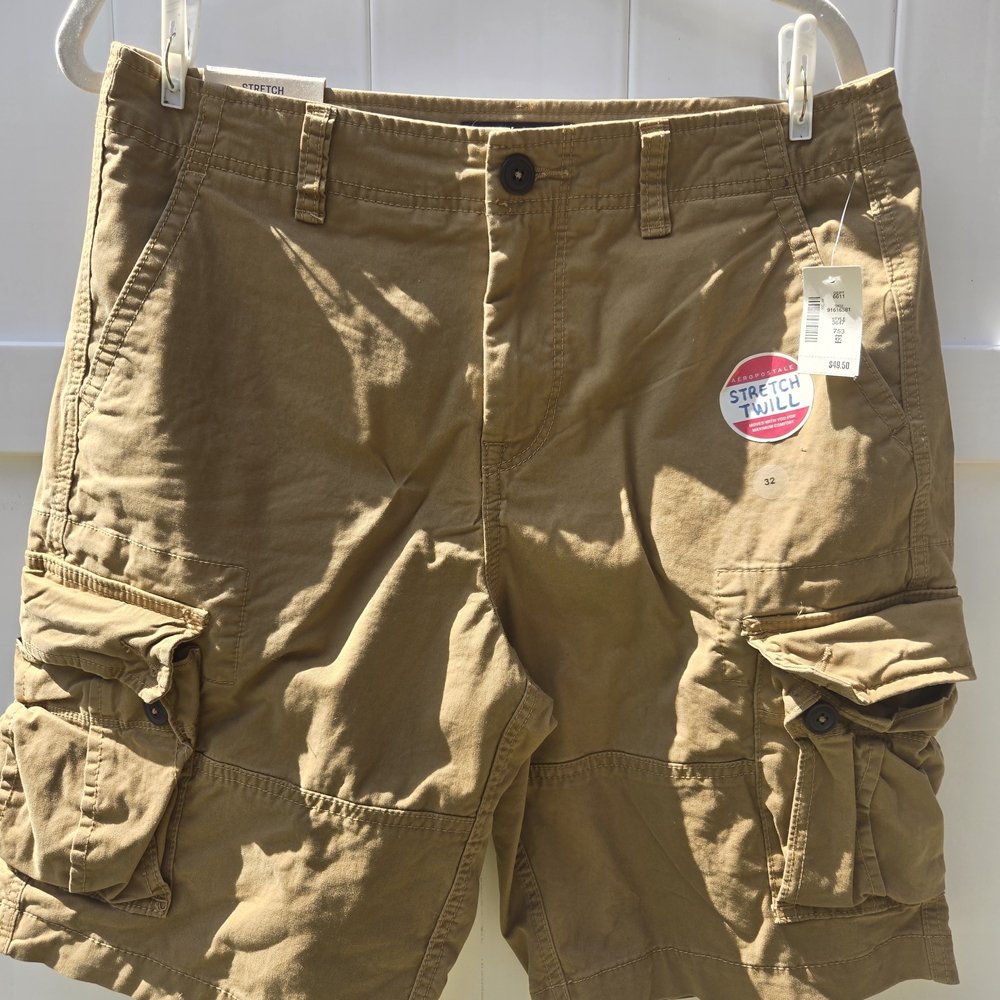 Aeropostale Men's Stretch Twill Cargo Shorts - Tan